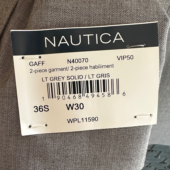Nautica Men's Classic Gray Suit 36S W30 - Picture 3 of 7